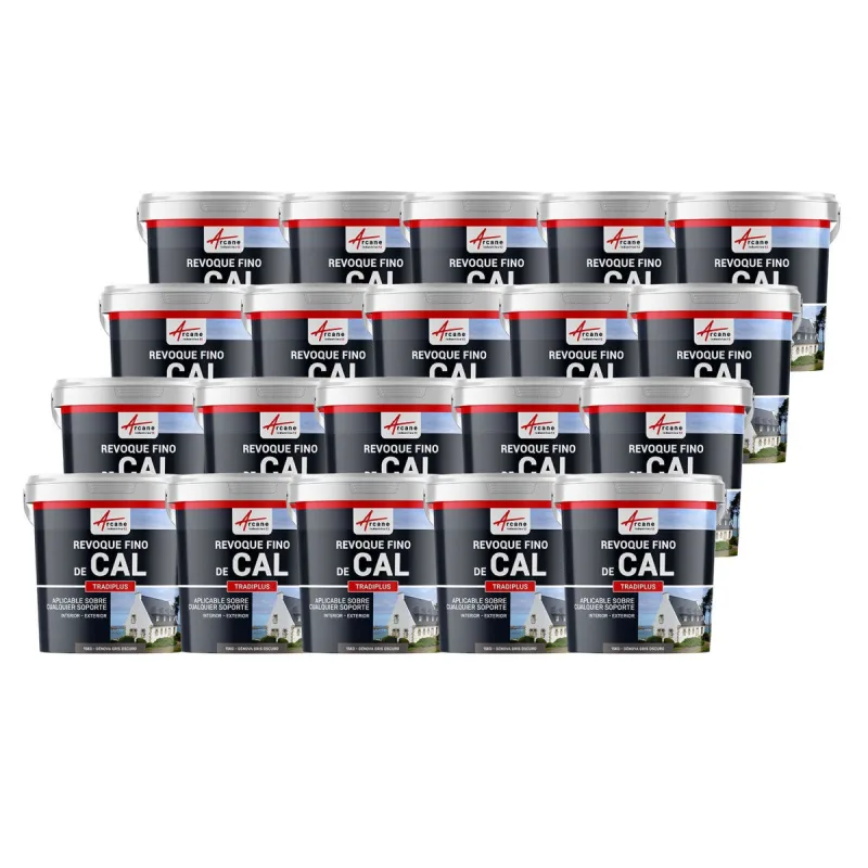 Enlucido a base de cal para decoración interior y exterior - tradiplus - 20 x 15 kg génova - gris oscuro - arcane industries