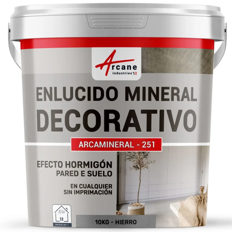 Revestimiento mineral decorativo para interiores y exteriores - para decoración mural y suelos - 10 kg hierro - arcane industries