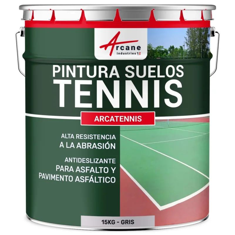 Pintura para pista de tenis, antideslizante - arcatennis - 15 kg (hasta 30 m² en 2 capas) gris - arcane industries