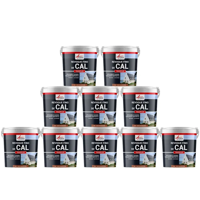 Enlucido a base de cal para decoración interior y exterior - tradiplus - 10 x 15 kg siena naranja ocre - arcane industries