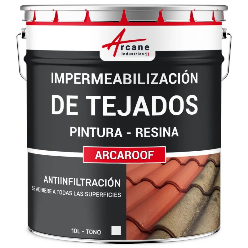 Membrana líquida para tejados, membrana impermeabilizante para techos arcaroof - 10 l blanco - arcane industries