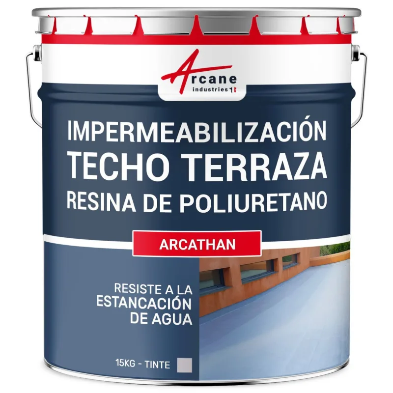Membrana líquida para terrazas, membrana impermeabilizante arcathan - 15 kg gris - arcane industries