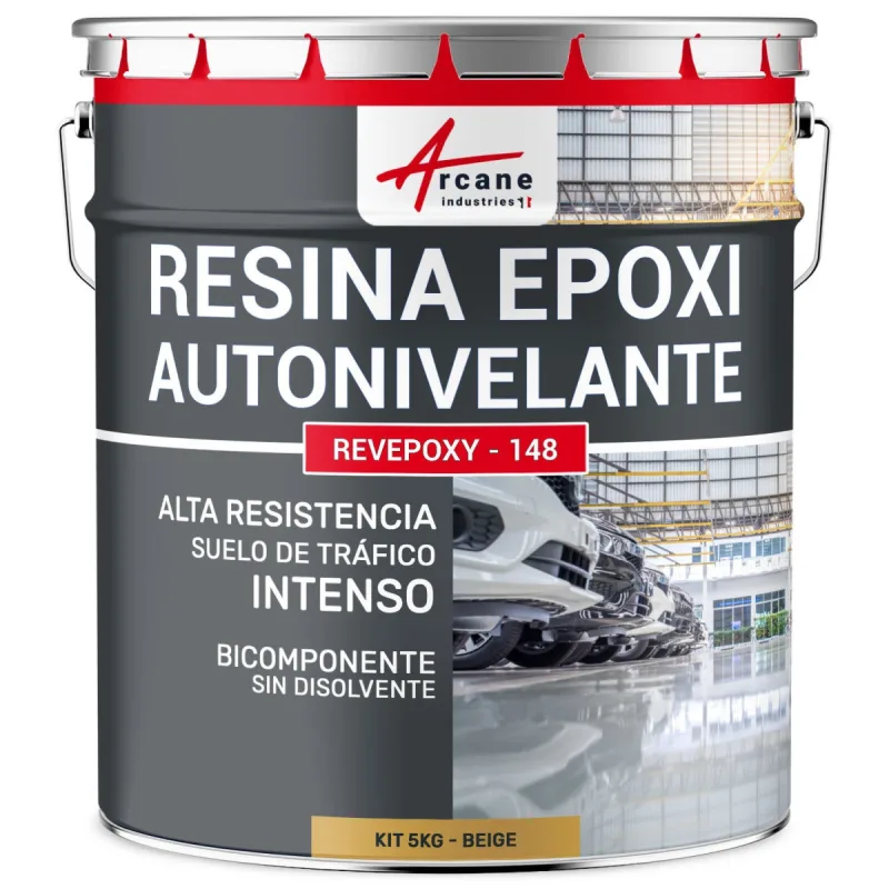 Resina epoxi autonivelante para suelos, garaje - revepoxy - 148 - 5 kg beige - ral 1001 - arcane industries