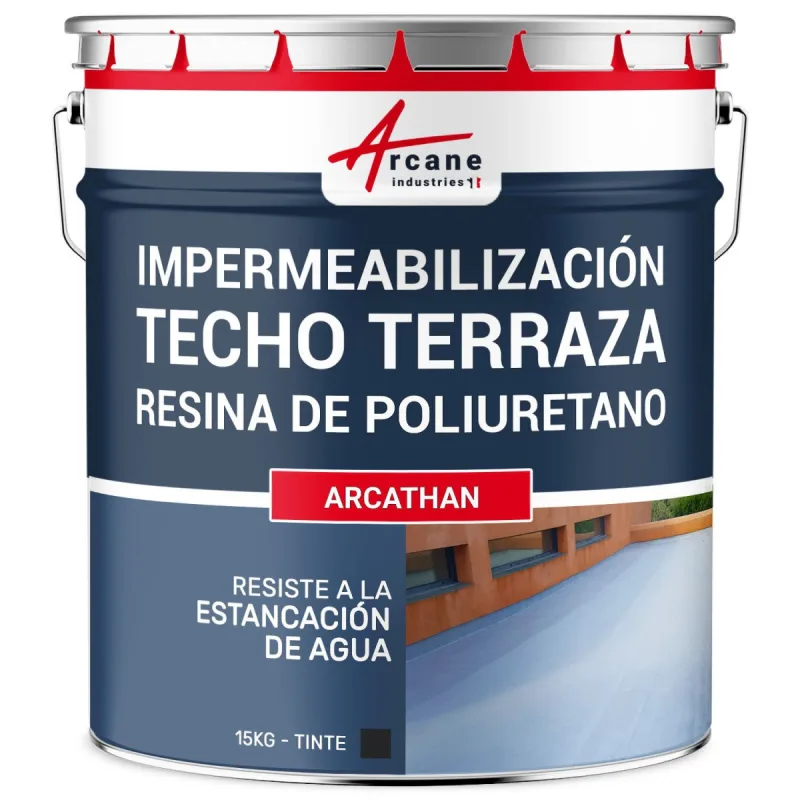 Membrana líquida para terrazas, membrana impermeabilizante arcathan - 15 kg pizarra - arcane industries