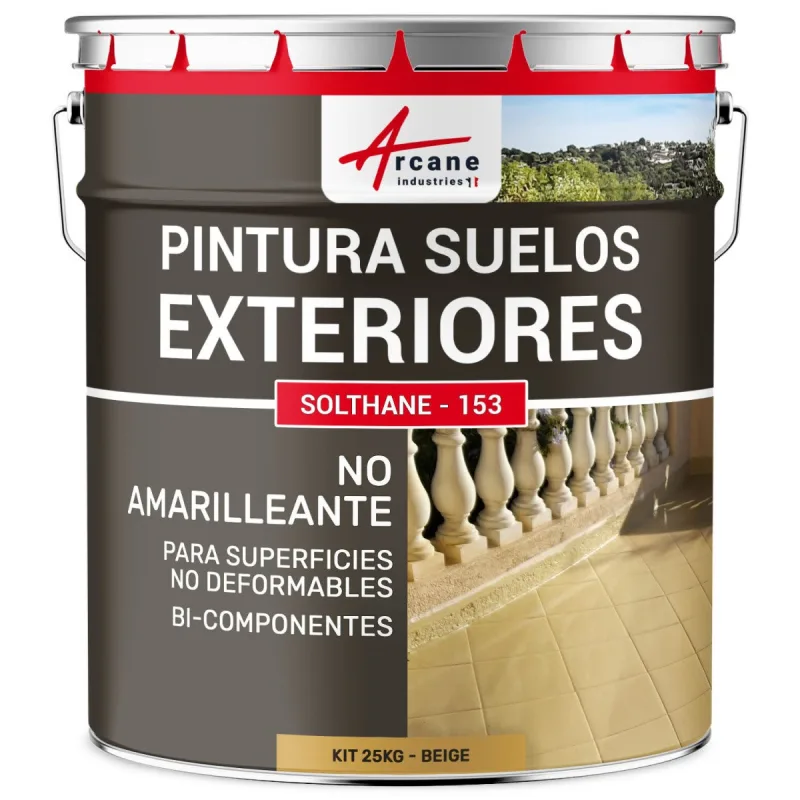 Barniz para cemento exterior transitable - solthane - 153 - 25 kg beige - ral 1001 - arcane industries