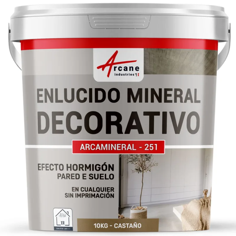 Revestimiento mineral decorativo para interiores y exteriores - para decoración mural y suelos - 10 kg castaño - arcane industries