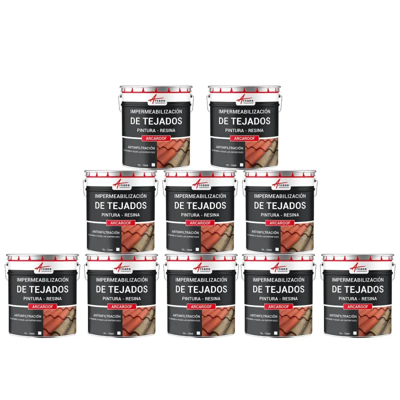 Membrana líquida para tejados, membrana impermeabilizante para techos arcaroof - 10 x 10 l blanco - arcane industries