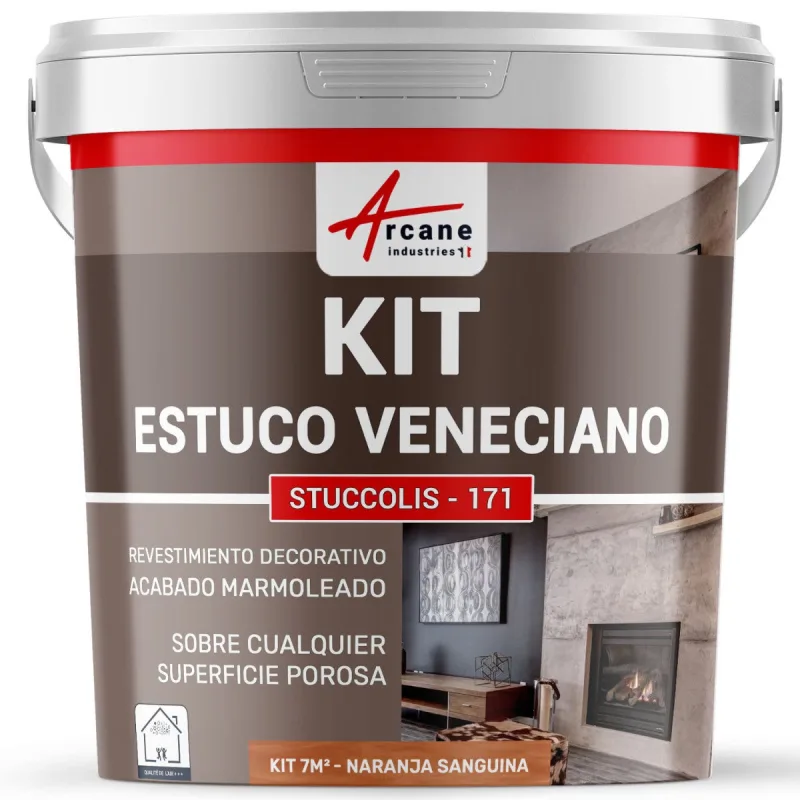 Kit de estuco veneciano decorativo - kit stuccolis - 171 - 7 m² naranja sanguina - arcane industries