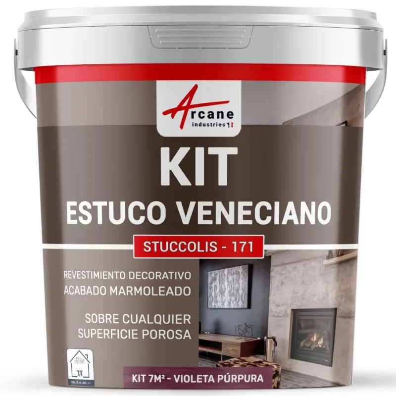 Kit de estuco veneciano decorativo - kit stuccolis - 171 - 7 m² violeta púrpura - arcane industries