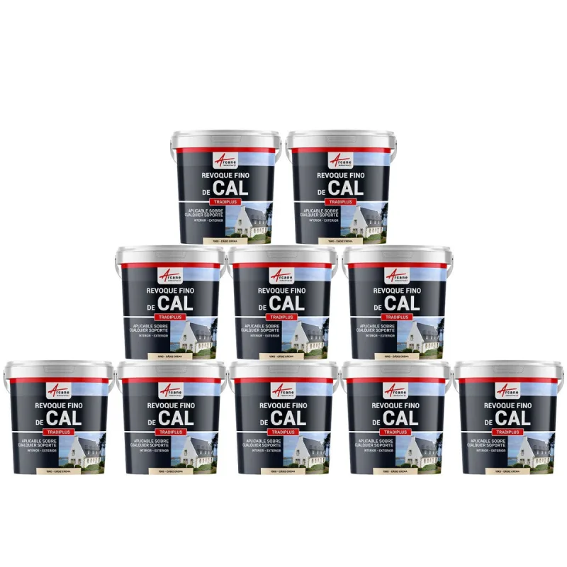 Enlucido a base de cal para decoración interior y exterior - tradiplus - 10 x 15 kg cádiz crema - arcane industries
