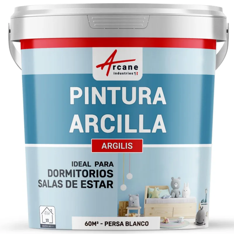 Pintura natural de arcilla para decorar dormitorio infantil - argilis - 60 m² (2x5 kg en una capa) persa blanco - arcane industries