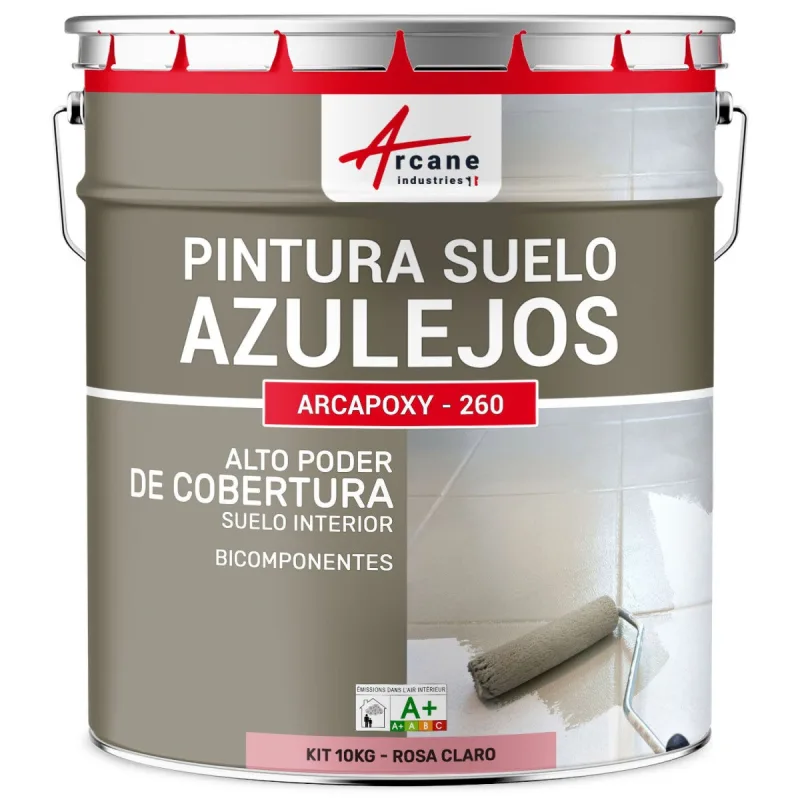 Pintura resina para suelos con azulejos - arcapoxy - 260 - 10 kg (hasta 50 m² en 2 capas) rosa claro - ral 3015 - arcane industries