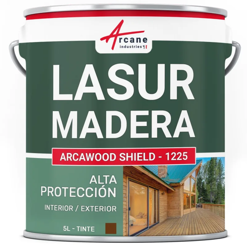 Impregnante transparente para madera exterior e interior - arcawood shield 1225 - 5 l cerezo - arcane industries