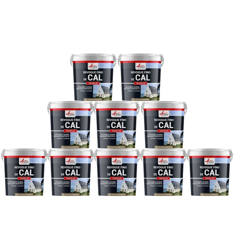 Enlucido a base de cal para decoración interior y exterior - tradiplus - 10 x 15 kg collioures beige oscuro - arcane industries