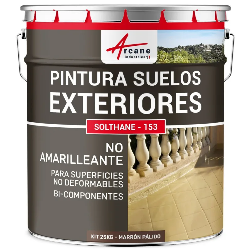Barniz para cemento exterior transitable - solthane - 153 - 25 kg marrón pálido - ral 8025 - arcane industries