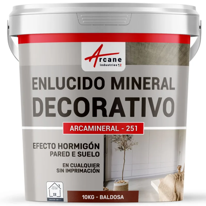 Revestimiento mineral decorativo para interiores y exteriores - para decoración mural y suelos - 10 kg terracota - arcane industries