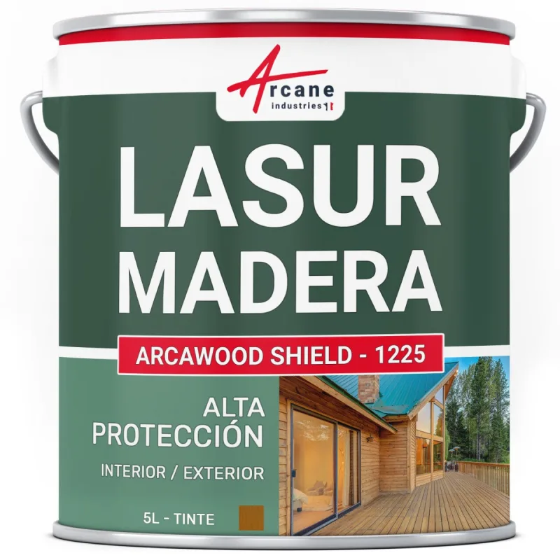 Impregnante transparente para madera exterior e interior - arcawood shield 1225 - 5 l roble claro - arcane industries