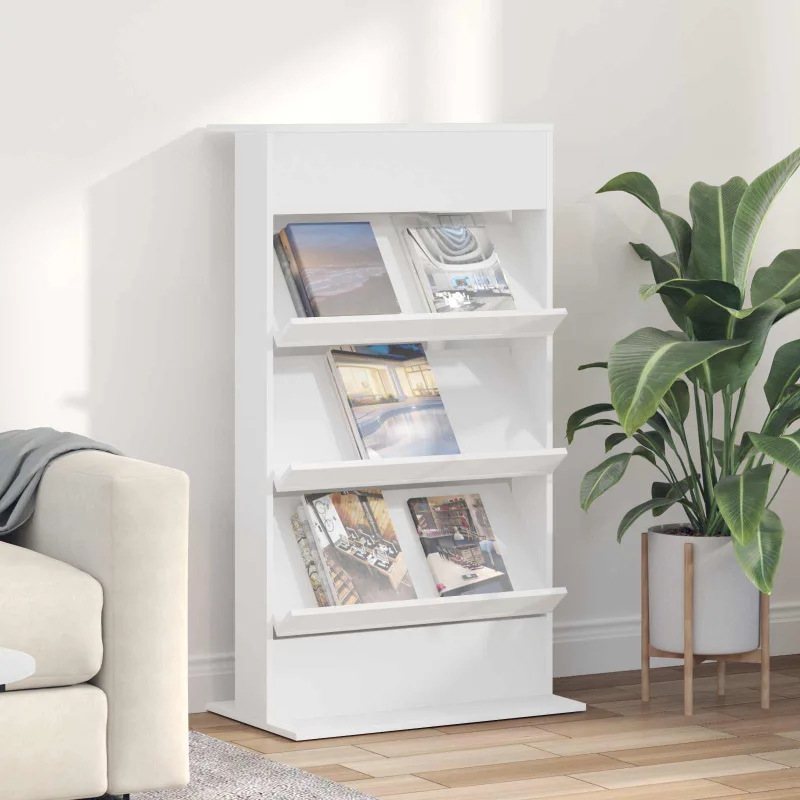 Estante de revistas 70 x 41 x 126 cm madera de ingeniería