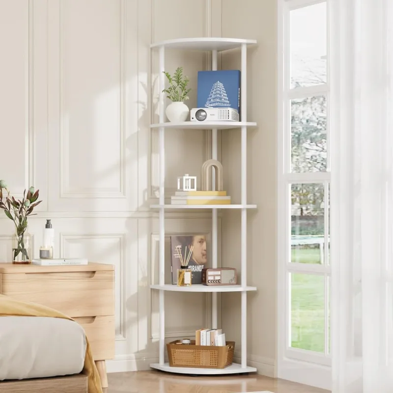 Kaket estantería de esquina, estante de almacenamiento de esquina de cinco niveles estantería de almacenamiento multifuncional dormitorios salas estar