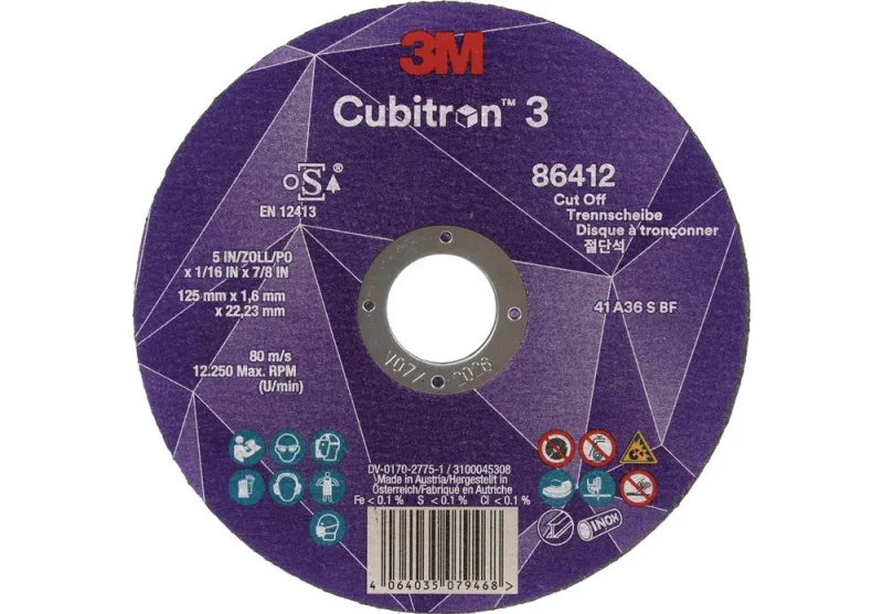 3m disque à tronçonner cubitron™ 3 d125x1,6 mm droit ™ cubitron™ 3