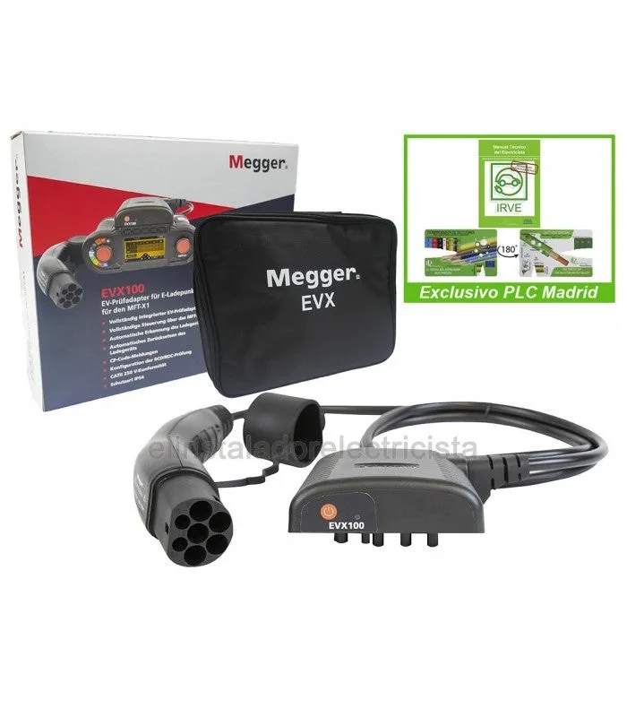 Interfaz evx100 para cargadores de vehículos eléctricos con el mft-x1 de megger