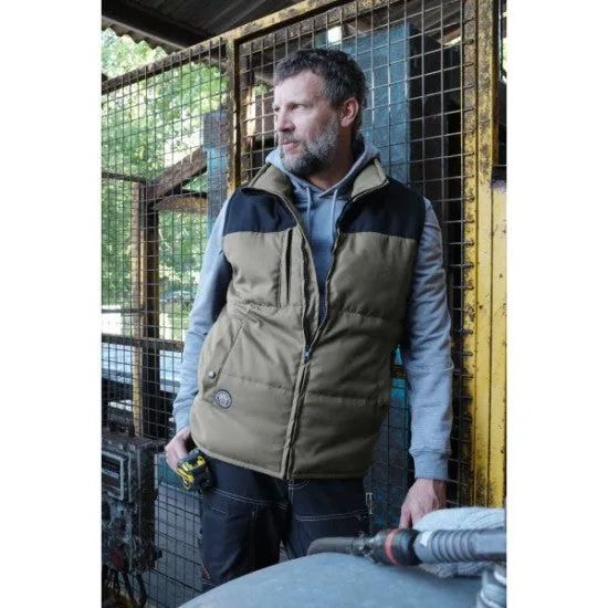 Gilet de travail bosseur berni - kaki/noir - l - 11905-009