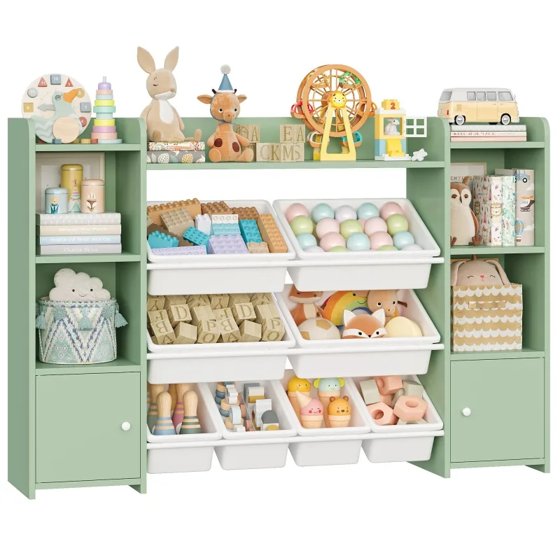 Kaket armario para guardar juguetes,estantería,organizador de juguetes y estante de almacenamiento misceláneo,adecuado para salas de juegos138x29x94cm