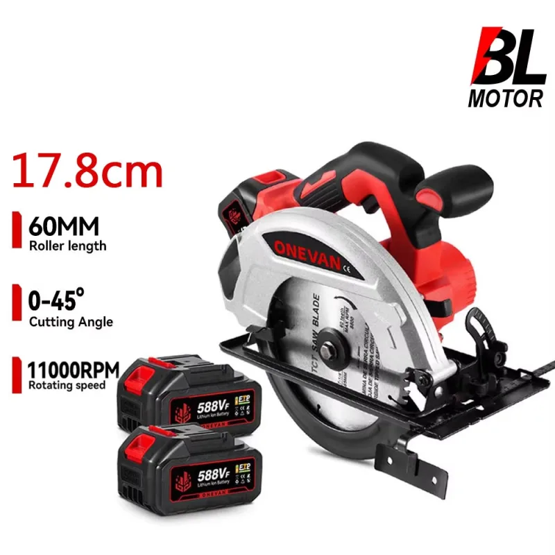 Nicola sierra circular 4000w brushless 11000rpm 8 inalámbrica corte madera profesional compatible makita 18v 2 baterías 1 enchufe eu