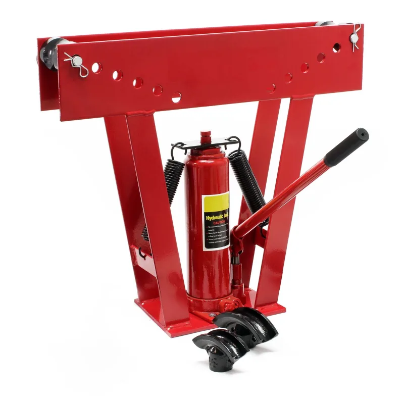 Wiltec curvadora hidráulica de tubos 8 t, dobladora de tubos con 4 troqueles ø 21,3-33,7 mm, máquina para curvar tubos con matrices incluidas