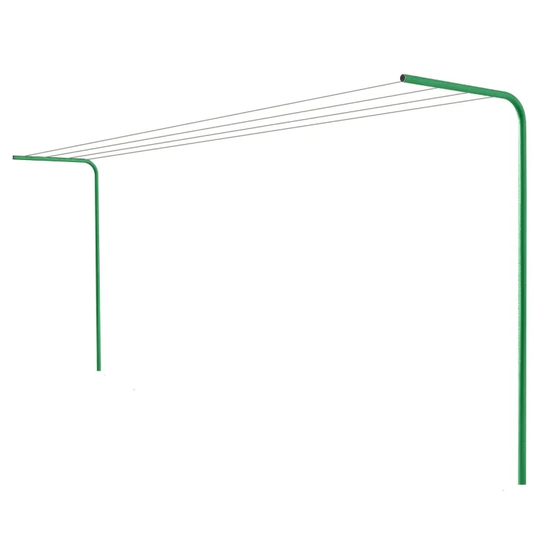 Tendedero de exterior fijo andrys, verde, 220 cm de alto (cuerda de 30 m)