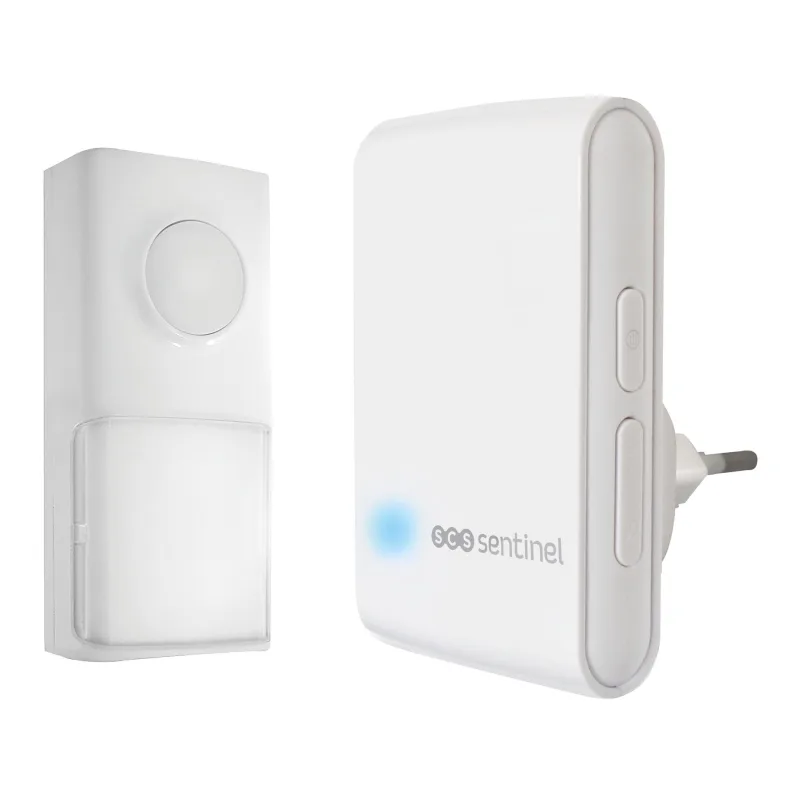 Timbre inalámbrico enchufable ecobell 100 scs sentinel blanco