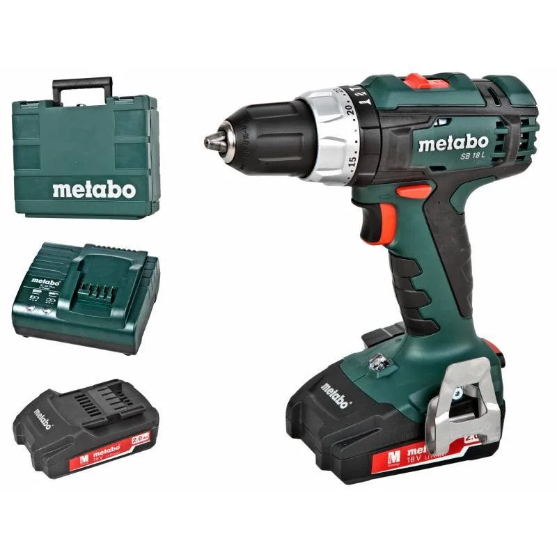 Metabo - taladro de percusión con batería de iones de litio 18v 2ah - sb 18 l