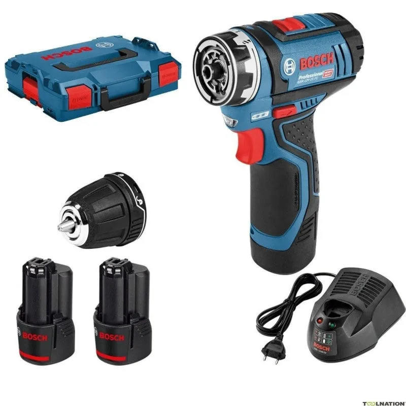 Bosch - taladro atornillador a batería 12v 2x2ah - gsr 12v-15 fc flex
