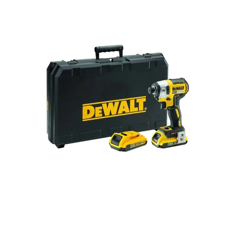 Dewalt dcf887d2-qw - atornillador impacto sin escobillas xr 18v 1/4 205nm con 2 baterías y maletín tstak