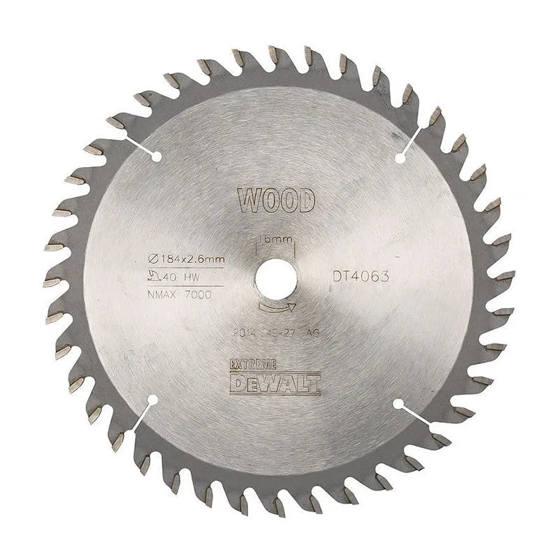 Dewalt dt4063-qz - hoja para sierra circular portátil 184x16mm 40d atb +10°