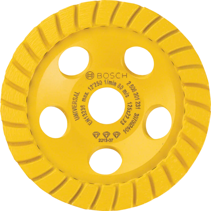 Diamond pot mejor para universal turbo. 125 x22.23 x 5 mm. amarillo