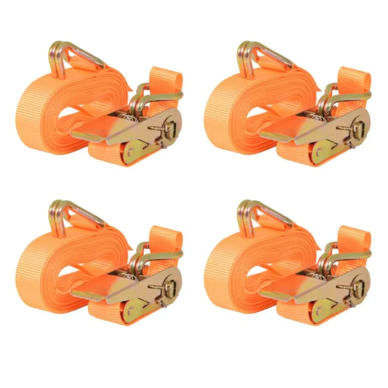 Maison exclusive - correas de sujeción de trinquete 4 uds 0,4 t 6mx25mm naranja