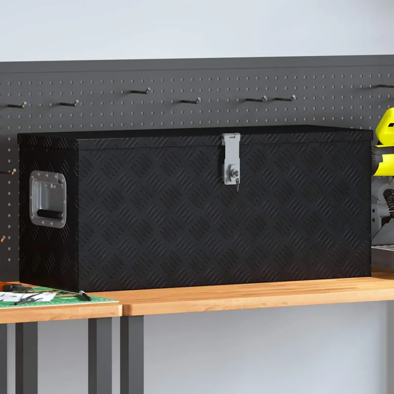 Maison exclusive - caja de aluminio negra 80x30x35 cm