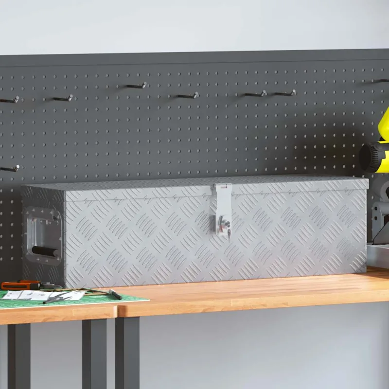 Maison exclusive - caja de aluminio 80,5x22x22 cm plateada