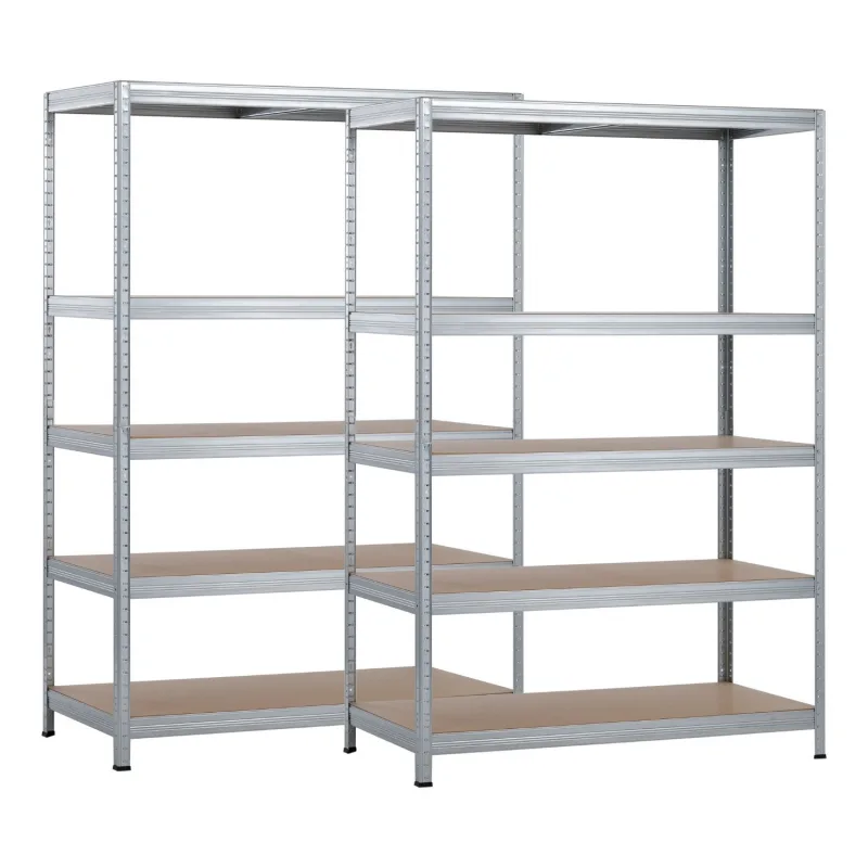 Pack 2 estanterías metálicas modulares con 5 baldas para cargas pesadas 1250kg 120x60x180cm o91