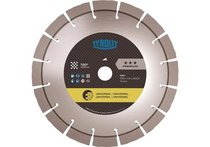 Tyrolit disque à tronçonner diamant premium dcu d. 230 mm perçage de