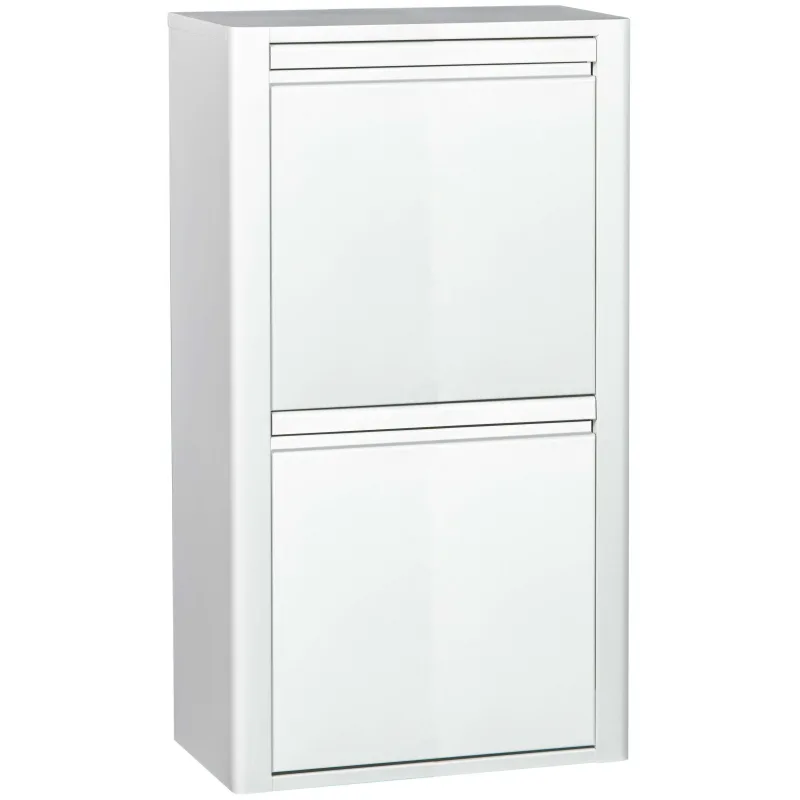 Contenedor de reciclaje 4 departamentos duett blanco