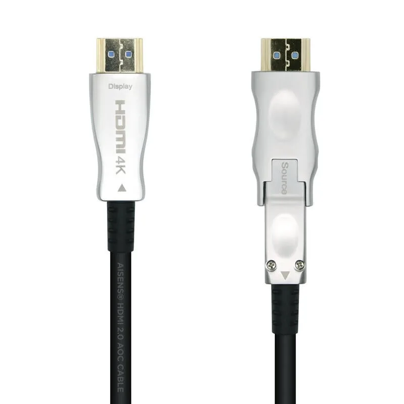 Aisens a148-0513 cable hdmi v2.0 aoc desmontable premium alta velocidad/hec 4k@60hz 4:4:4 18gbps, a/m-d/a/m, negro, 40m