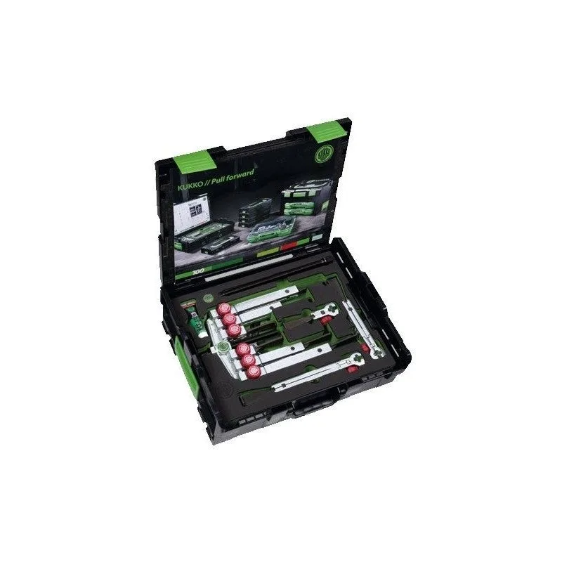 Juego de extractores de 2 y 3 patas con regulación rápida y uñas para espacios angostos estrechas kukko k-2030-10+s-t