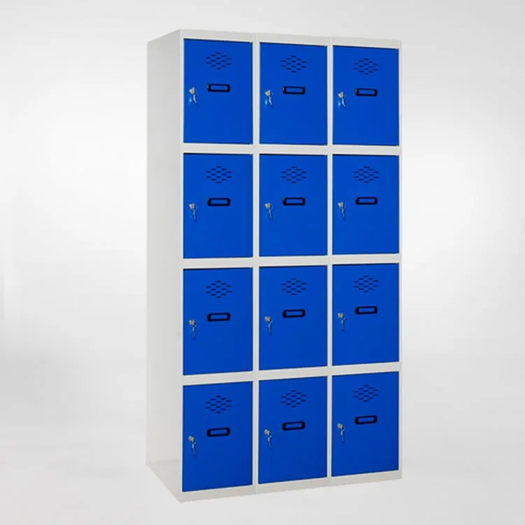 Taquilla metálica casillero de 12 puertas y 4 alturas 180x50x25cm