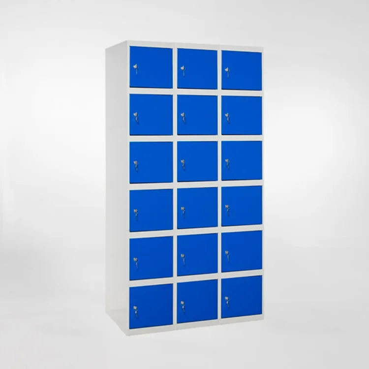 Taquilla metálica casillero de 18 puertas y 6 alturas 180x50x25cm