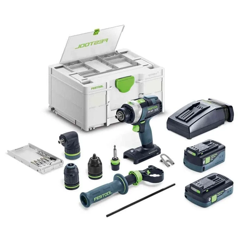 Taladro atornillador de percusión a batería tpc 18/4 5.0/4.0 i-set/xl quadrive - 577622 - festool