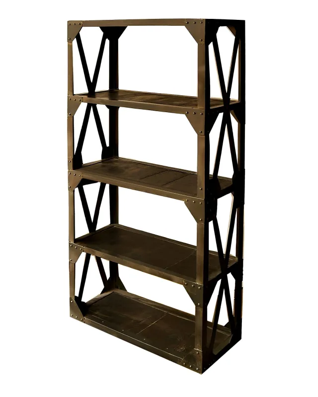 Estantería abierta artesana y exclusiva de hierro forjado estilo industrial hecha a mano