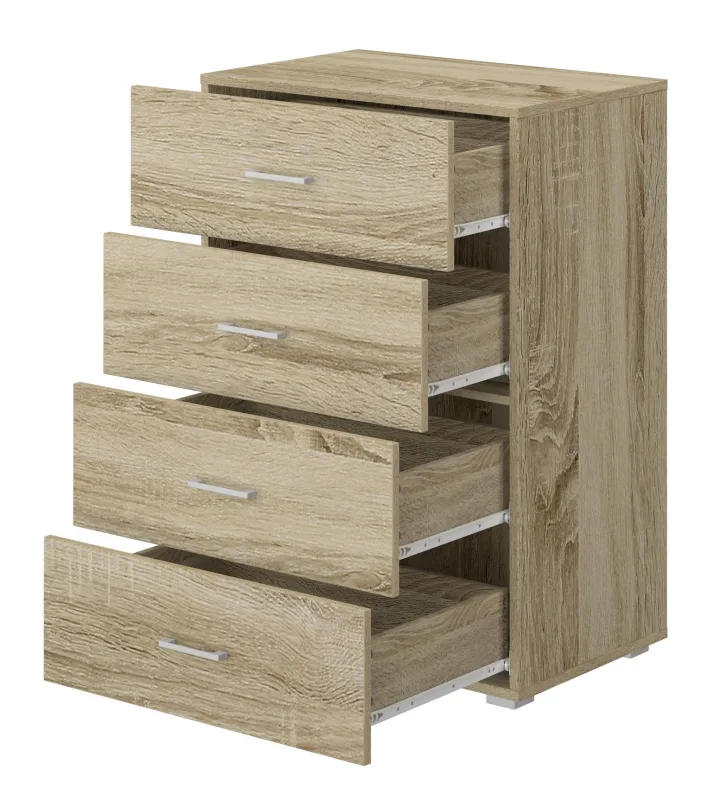 King home cajonera 4 cajones 60x41x87h cm roble