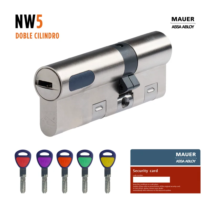 Cilindro perfil europeo (pera) de 31 + 41 mm mauer nw5 niquelado